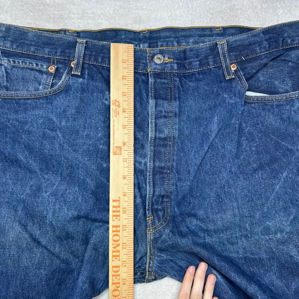 Levi's 501 Jeans Men's Blue‎ Denim Relaxed Straight Button Fly 41X31.5 - Flaws